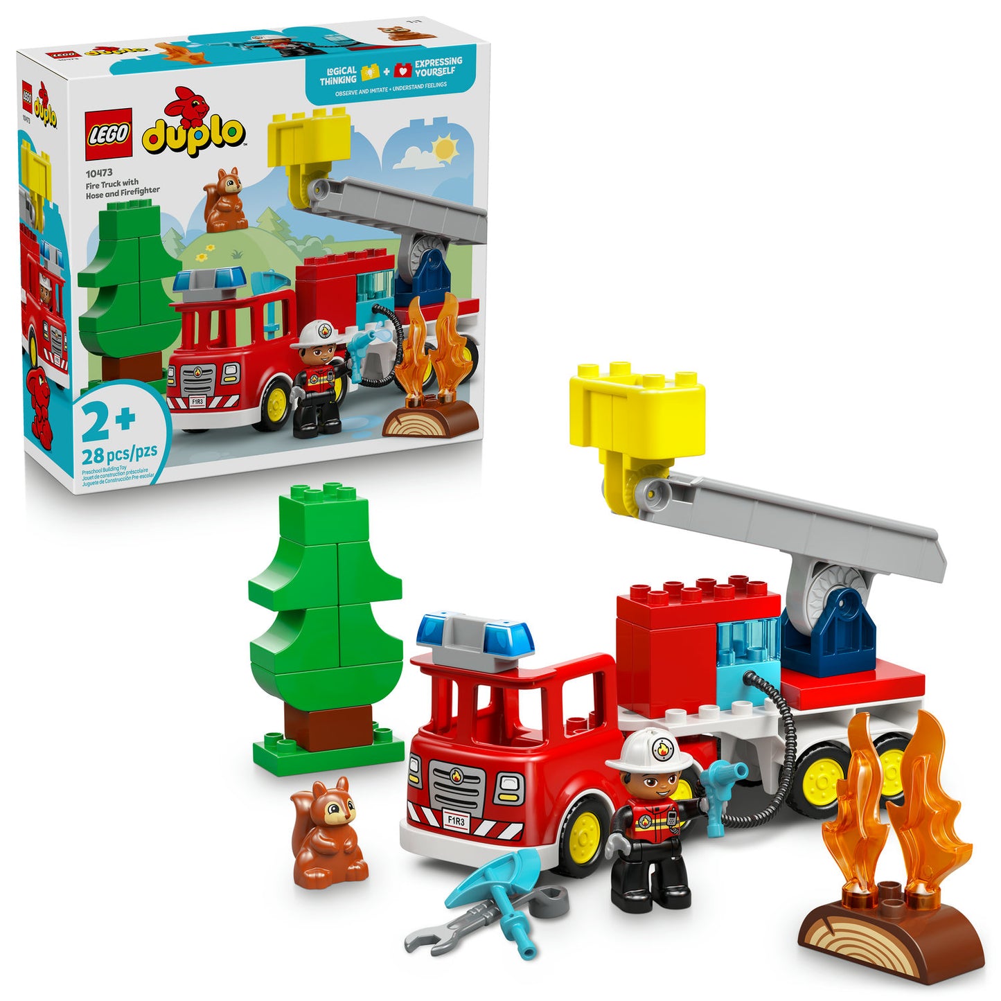 10473 Fire Truck with Hose and Firefighter