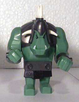 cas364 Fantasy Era - Troll, Sand Green with Pearl Dark Gray Armor and 5 White Horns