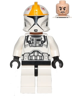 sw0491 Clone Trooper Pilot (Phase 1) - Bright Light Orange Markings, Scowl- torso crack