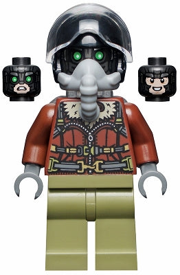 sh0775 Vulture - Reddish Brown Bomber Jacket and Aviator Oxygen Mask- with wings