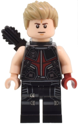 sh0925 Hawkeye - Black and Dark Red Suit, Dark Tan Hair, Quiver, Silver Zipper