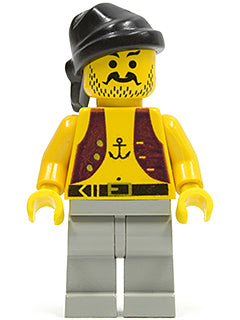 pi012 Pirate Anchor Shirt, Light Gray Legs, Black Bandana