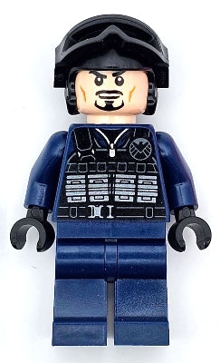 sh0919 SHIELD Agent - Tony Stark, Tactical Vest, Black Helmet and Goggles