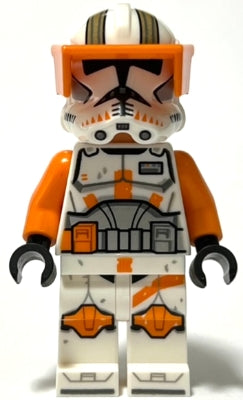 sw1233 Clone Trooper Commander Cody, 212th Attack Battalion (Phase 2) - Orange Visor, Nougat Head, Helmet with Holes, Printed Legs