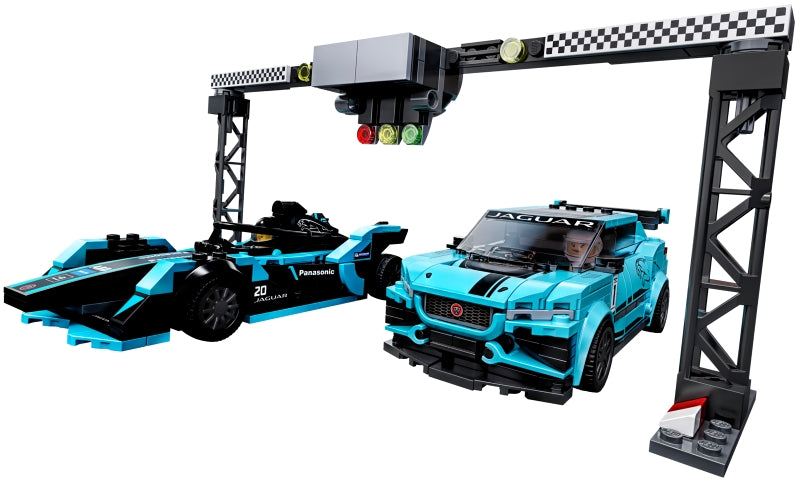 76898 Formula E Panasonic Jaguar Racing GEN2 Car & Jaguar I-PACE eTROPHY- no figs, jaguar only