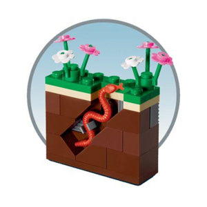 40038 Monthly Mini Model Build Set - 2012 03 March, Garden and Earthworm polybag