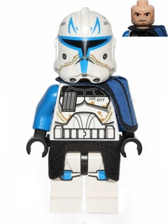 sw0450 Clone Trooper Captain Rex, 501st Legion (Phase 2) - Blue Cloth Pauldron, Black Cloth Kama, Large Eyes