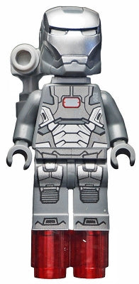 sh0066 War Machine - Dark Bluish Gray and Silver Armor with Backpack