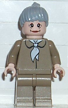 spd024 Aunt May, Dark Tan Blouse, Dark Tan Legs, Light Bluish Gray Ponytail Hair