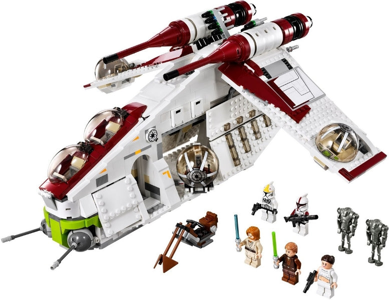 75021 Republic Gunship-minor yellowing, all figs