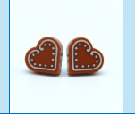 Gingerbread Heart Stud Earrings