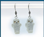 White Owls Earrings