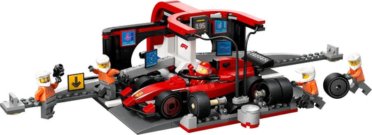 60443 F1 Pit Stop & Pit Crew with Ferrari Car