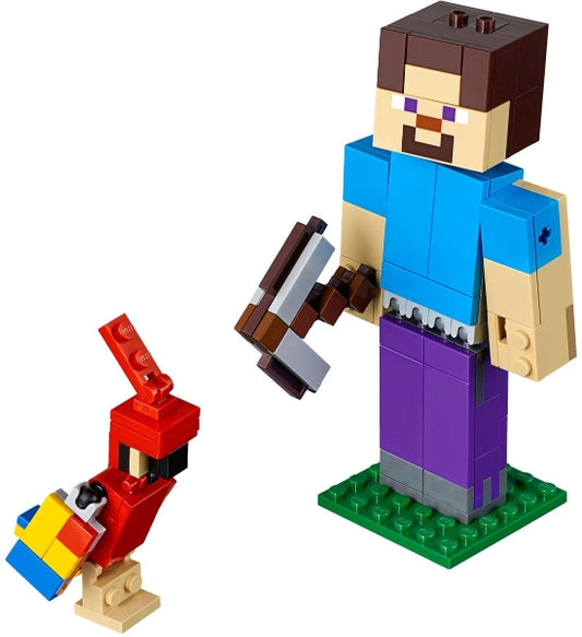 21148 Minecraft Steve BigFig with Parrot-yellowed