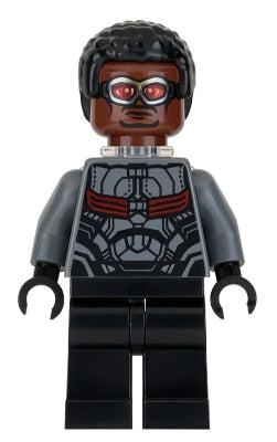sh0503 Falcon - Dark Bluish Gray and Black Suit, Plain Legs- with wings