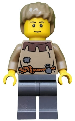 cas410 Fantasy Era - Peasant Male Young, Brown Eyebrows, Thin Grin