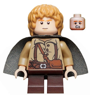lor004 Samwise Gamgee (Sam) - Dark Tan Shirt, Dark Bluish Gray Cape- torso crack