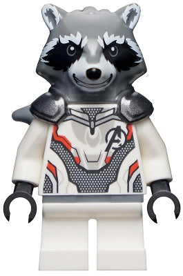 sh0569 Rocket Raccoon - White Jumpsuit, Dark Bluish Gray Head
