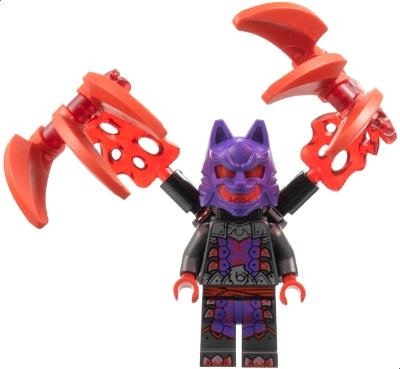 njo0899 Wolf Mask Warrior - Dark Purple and Red Mask, Energy Claws