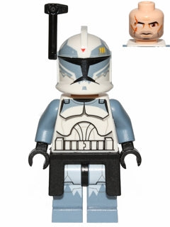 sw0330 Clone Trooper Commander Wolffe, 104th Battalion 'Wolfpack' (Phase 1) - Black Rangefinder and Kama, Sand Blue Markings, Large Eyes- no rangefinder