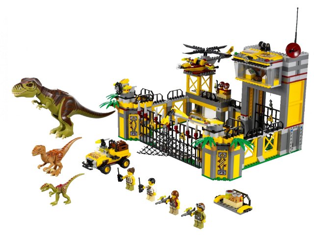 5887 Dino Defense HQ- missing 2 figs and small dino