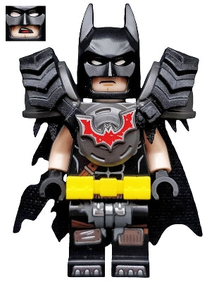 tlm118 Batman - Battle Ready, Tire Armor, Tattered Cape, Yellow Utility Belt