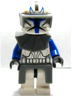 sw0194 Clone Trooper Captain Rex, 501st Legion (Phase 1) - Dark Bluish Gray Visor, Pauldron, and Kama, Large Eyes