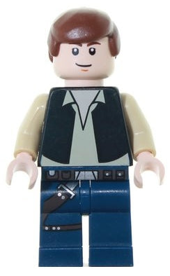 sw0334 Han Solo, Black Vest, Dark Blue Legs, Eyes with Pupils