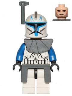 sw0314 Clone Trooper Captain Rex, 501st Legion (Phase 1) - Dark Bluish Gray Rangefinder, Pauldron, and Kama, Large Eyes- missing kama