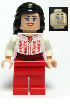 iaj036 Marion Ravenwood - White Shirt with Dark Red Sash, Red Legs