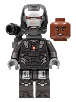 sh0819 War Machine - Pearl Dark Gray and Silver Armor with Backpack