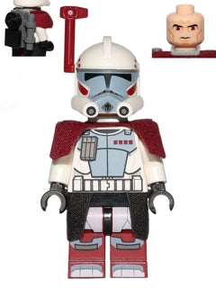 sw0377 Clone ARC Trooper Hammer, Rancor Battalion (Phase 2) - Dark Red Cloth Pauldron, Black Cloth Kama, Large Eyes- no pauldron or kama