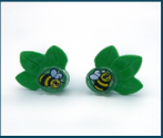 Bees with leaves Earrings