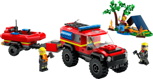 60412 4x4 Fire Truck with Rescue Boat